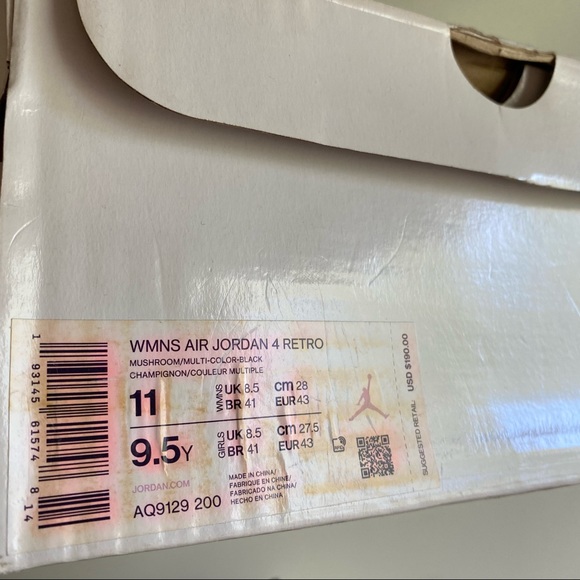 Jordan 4 “Mushrooms” Size 11 Womens - Picture 12 of 13